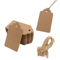 SallyFashion 200pcs Kraft Paper Gift Tags with Free 200 Root Natural Jute Twine(Water Ripple)