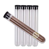 VeeBoost Cigar Tubes w/Pressure Fit Caps, Home Organizer, Personal Cigar Case, Travel Storage Containers | Clear, BPA-Free Acrylic | Reusable, Eco-Friendly (100)