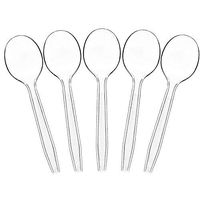 Clear Plastic Soup Spoons Disposable Cutlery Utensils 200 Count