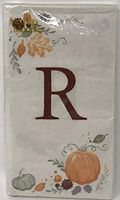Mango Moon Monogram 3-ply Guest Towels Buffet Hostess Paper Napkins, 15-Count, Autumn Harvest (Monogram R)