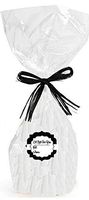 CakeSupplyShop Brand #CK920A - 5pk Tall/Long 9 x 20 Clear Cello/cellophane Bags Gift Basket Packaging Bags Cello Bags with Strings & Gift Tags (Black)