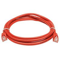 3' Ft CAT5e Patch Cord Cable RED Ethernet 350MHz Snagless UTP 350 MHz Molded Booted 24 AWG Copper RJ45 Network 24 AWG Copper Stranded Male to Male Enhanced Category 5e