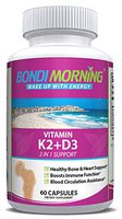 Bondi Morning Vitamin K2 + D3 Supplement for Bone & Heart Health - High Potency 5000IU Vitamin D3 & 100mg Vitamin K2 (MK7) Capsules for Optimal Calcium Absorption - 60 Vegan Capsules