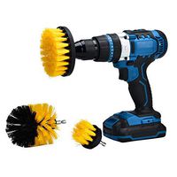 Drill Brush Power Scrubber Kit - Cleaning Supplies - Cleaning Brush - Suitable for - Floor - Tile - Bathroom - Bathtub - Kitchen Surface and Corner Cleaning (yellow, 2in, 4in, 3.5in corner brush)