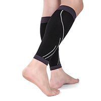 Day Tip Calf Compression Sleeve - Calf Brace - Leg Compression Socks for Helps Shin Splint with Men, Women and Runners - Calf Guard for Running, Cycling, Maternity, Travel, Nurses (Black, Large)