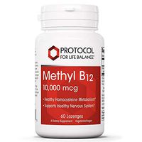 Protocol For Life Balance - Methyl B12 10,000 mcg - Supports Homocysteine Metabolism and Healthy Nervous System, Energy Boost, Cognitive Function, & Digestive System - 60 Lozenges