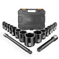 Drive Master Shallow Impact Socket Set,1/2-Inch Metric CR-V, 6-Point, 17-Piece Set - Tacklife HIS3A