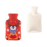 dalina Durable Safe Leakproof Soft Hot Water Bottle Bag with Print Cover Hot Water Bottles