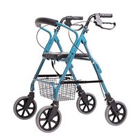 Rollators KALO ROMX- Transport Walker with Seat and Wheels - Folding Walker and Transport Chair, Blue
