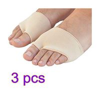 Beaupretty 3 Pairs of Gel Forefoot Metatarsal Pain Relief Absorber Cushion Pads - Size L (Skin Color)