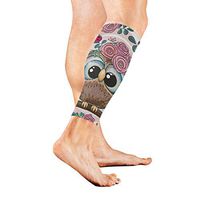AHOMY Sports Calf Compression Sleeves Cute Owl with Flowers Wreath Leg Compression Socks for Men and Women