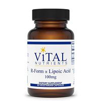 Vital Nutrients - R-Form Lipoic Acid 100 mg - Multi-Purpose Nutrient with Powerful Antioxidant Properties - 60 Capsules per Bottle