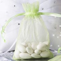 Tableclothsfactory 50PCS Mint Organza Gift Bag Drawstring Pouch Wedding Favors Bridal Shower Treat Jewelry Bags - 4"x6"