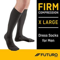 Futuro Dress Socks for Men, Firm Compression, 20-30 mm/Hg, X-Large, Black