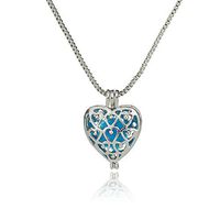 Hollow Heart-shaped Locket Necklace for Aromatherapy Essential Oil Fragrance Diffuser Pendant Locket Jewelry Adjustable Chain Copper Perfume Necklace with 6 PCS Colorful balls