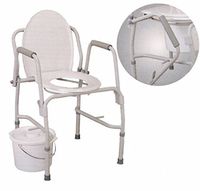 Essential Medical Supply Adjustable Coated Steel Drop Arm Commode
