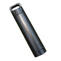 SANNYSIS Emergency Outdoor Waterproof Large Aluminum Pill Box Case Bottle Holder Container Keyring (Black)