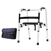 Walker | Elderly Folding Rollator | with Leather Soft Cushion | Lightweight Non-Slip | Adjustable Height | Elderly Disabled AA++ (Color : Single armrest)
