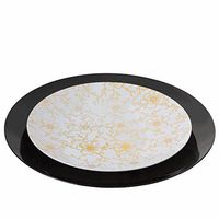 Trendables 40 - Pack Combo Premium Disposable Plastic Plates, Food Grade Elegant Plastic Dinner Plates - Versa Design Includes: 20 x 10.25" Dinner Plates & 20 x 8" Salad/Desset Plates