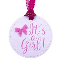 50pcs Round Baby Shower Favor Gift Tags (It's a Girl)