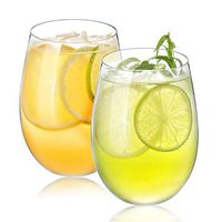 Stemless Plastic Wine Glasses - Acrylic Wine Glasses - 16 oz Plastic Wine Glasses - Shatterproof Wine Glasses - Unbreakable Stemless Wine Glasses - Great for Outdoors - by SleekDine - (2 pack)