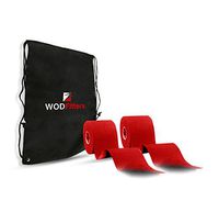 WODFitters Pro Kinesiology Tape for Athletes - Waterproof - Extra Durable - 2" x 16.5' Uncut Therapeutic Tape (2 Red Rolls)