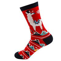 Novelty Funny Crazy Crew Socks, Womens Christmas Elk Snowman Fun Cool Sweet Words Dress Socks Navy