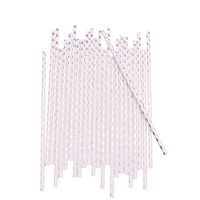 100pcs/lot Bamboo Stripe Disposable Paper Straws Foil Party Drink Straws Wedding Decorations Happy Birthday Party Decorations Kids Party Supplies (foil heart dot silver)