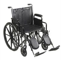 20" Wheelchair, Steel Frame, Black, Detachable Desk Arm, Swing Away Elevating Leg Rest, 350 Lb. Capacity