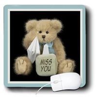 3dRose LLC 8 x 8 x 0.25 Inches Mouse Pad, Miss You Teddy (mp_13395_1)