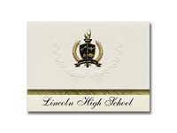 Signature Announcements Lincoln High School (Alma Center, WI) Graduation Announcements, Presidential style, Basic package of 25 with Gold & Black Metallic Foil seal