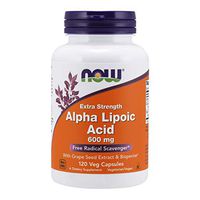 Now Supplements, Alpha Lipoic Acid 600 mg with Grape Seed Extract & Bioperine®, Extra Strength, 120 Veg Capsules