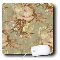 3dRose 8 X 8 X 0.25 Painted Victorian Flowers In Pink N Aqua Mouse Pad (mp_109378_1)