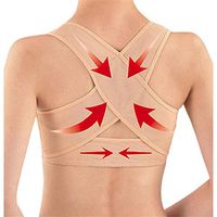 Whryspa Supports Chest Brace Up Prevent Humpback Correct Posture Corset Bra X Strap Vest Personal Breathable Posture Corrector,Flesh,L