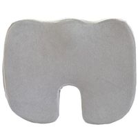 Dr. Ergo, Chiropractor Grade, Extra Firm Crush-Proof High Density Memory Foam Seat Cushion, Coccyx, Tailbone and Sciatica Back Pain Relief, Non Slip Bottom for Wheelchair, Car and Chair - Gray 