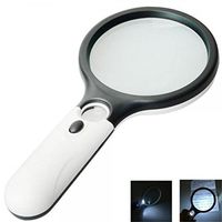Greenery Handheld Magnifying Glass Double Lens Reading Magnifier Weak Sight Helper Eye Jewellery Loupe with LED Lights