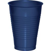 Creative Converting 28113771 Premium Plastic 12 oz Cups, Navy