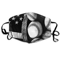 OLGCZM Comfort Mouth Masks Adjustable Elastic Band Anti-Dust Face and Nose Cover for Dust Medical Running, Boys Girls Adults (Baseball USA Flag Mouth Mask)