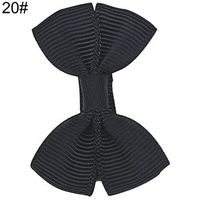 Ugthe Hair Ornaments 1Pc Fashion Solid Color Baby Girls Mini Bow Handmade Hair Clip Hairpin Barrette - Black