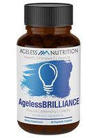 AgelessBRILLIANCE - Premium Brain Support Supplement - Mental Health Formula for Improved Focus, Memory, and Clarity - All Natural Nootropic - DMAE, Ginkgo Biloba, Bacopa Monnieri 60 Veggie Capsules