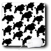 3dRose Image of Cute Black Poodle Toss on White Mouse Pad (mp_179541_1)