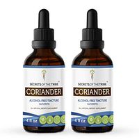 Coriander Alcohol-Free Liquid Extract, Organic Dried Coriander (Coriandrum sativum) Dried Seed Tincture Supplement (2x4 FL OZ)