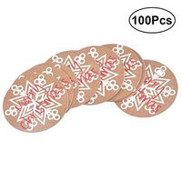 SUPVOX 100pcs Christmas Kraft Paper Gift Tags Wedding Hanging Tag Birthday Party Favour Tags (Round Snow Pattern)