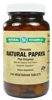 Natural Vitamin Co. - Chewable Natural Papaya Enzymes, Natural Tropical Fruit Flavor, Plant Enzyme Blend, 240 Tablets, 120 Servings, Gluten Free, Vegetarian, Vegan
