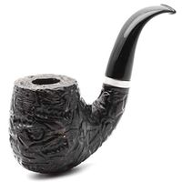 Mr. Brog Churchwarden Tobacco Pipe - Model No: 300 Dyktator Ebony Rusticated - Pear Wood Roots - Hand Made
