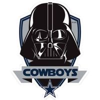 Dallas Cowboy Darth Vader Stickers Team Colors (Any Size) Dallas Cowboy Darth Vader Decal Vinyl car bamper, Truck, Laptop, tumblers Skateboarding (3 Inch)