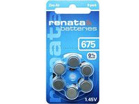 60 x Size 675 (ZA675) Renata Hearing Aid Batteries