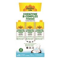 Coenzyme B-Complex Powder Coconut Country Life 30 Stick Packets Box