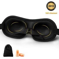 YUIOP Sleep Mask 3D Contoured Eye Mask for Sleeping, Soft Memory Foam Molded Night Sleep Mask, 100% Blackout Sleep Mask Comfortable Eye Mask for Nap/Migraine/Camping/Travel (Black)