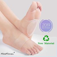 Gel Arch Support Soft Silicone Clear Reusable Arch Sleeves for Flat Foot Pain Relief Plantar Fasciitis Support Cushioned Arch and Heel Spurs - Women Men
